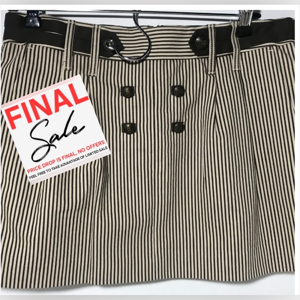 PRICE FIRM No Discounts 1 OWNER! BCBG Max Azria brown/white mini skirt size 2